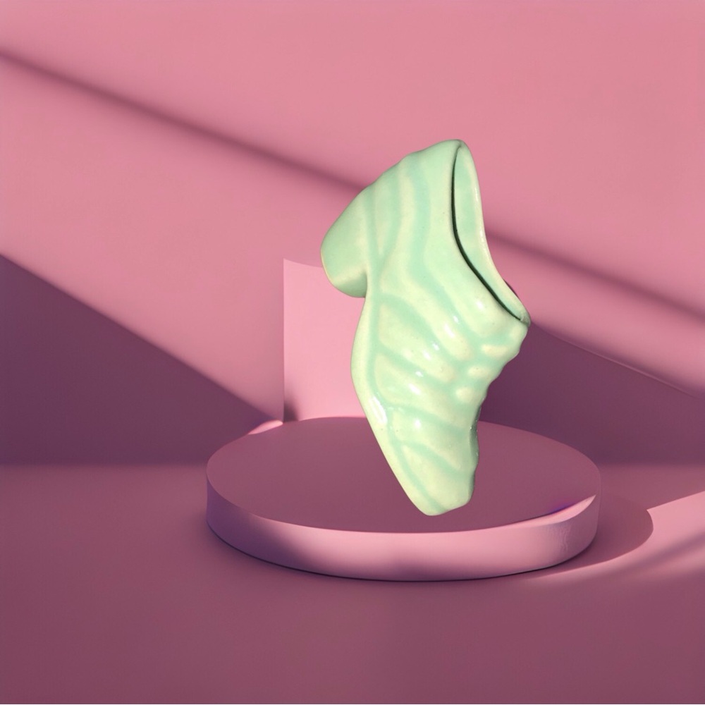 Vintage Mint Green Miniature Shoes Figurine